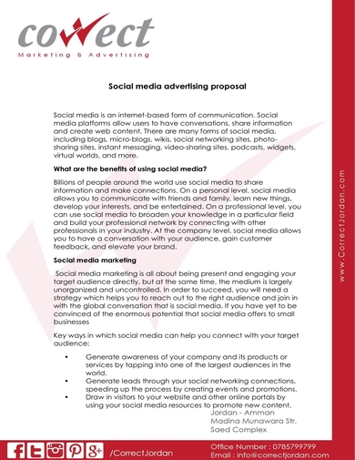 social media advertising proposal