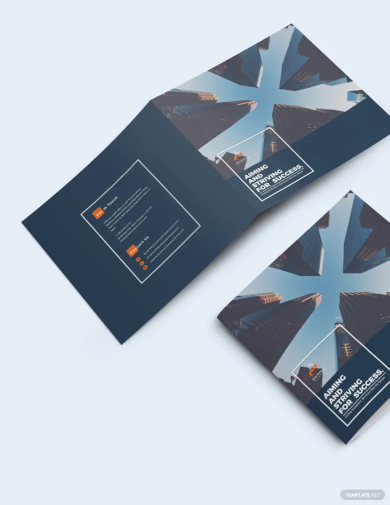square company profile bi fold brochure template