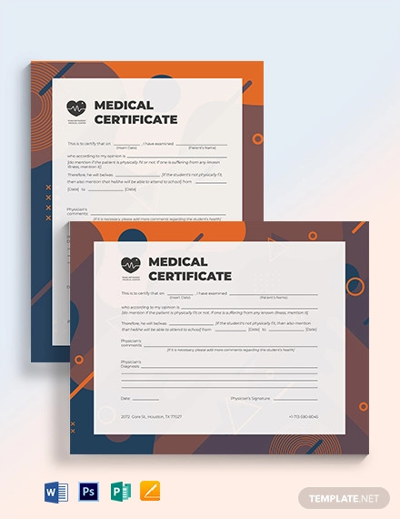 student medical certificate for sick leave template