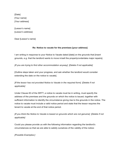 tenants end of lease letter by landlord