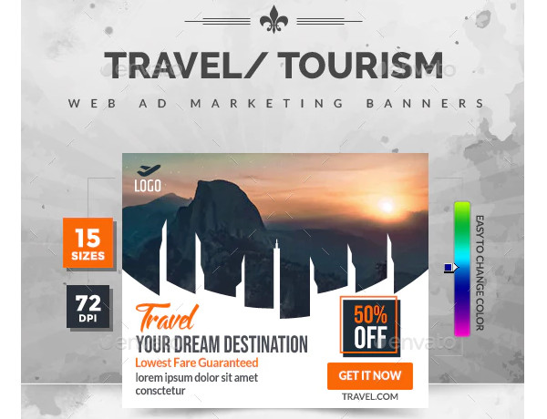 travel ad banners