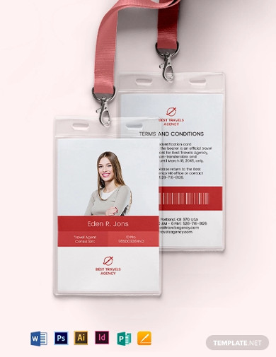 travel agent id card template