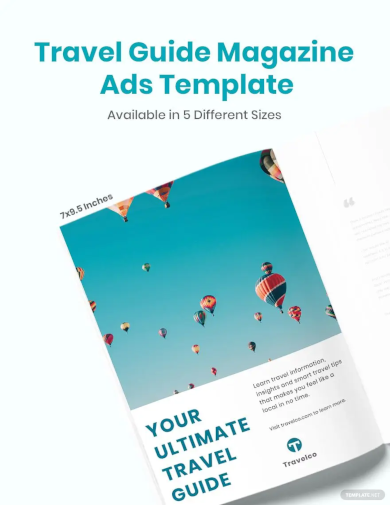 travel guide magazine ads template