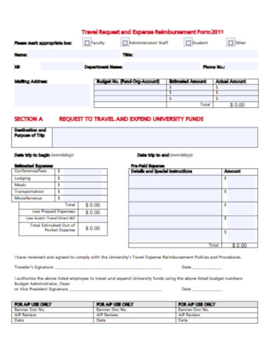 Travel Request and Expense Reimbursement Form
