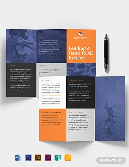 tri fold fundraising brochure template