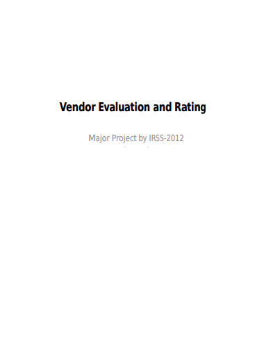 vendor evaluation and rating in pdf