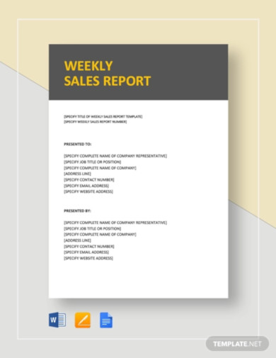 Weekly Sales Report Sample