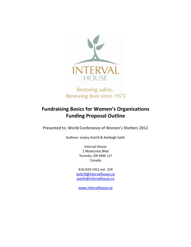 women s organization fundraising proposal