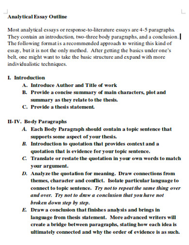 paragraph writing outline examples