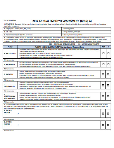 Employee Assessment - 8+ Examples, Format, Pdf | Examples