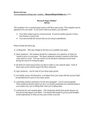 thesis statement and informal outline worksheet