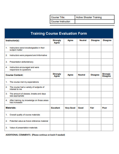 What Information Is Contained In An Exercise Evaluation Plan Training Evaluation Form - 21+ Examples, Format, Pdf | Examples