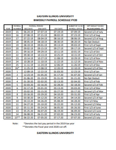 Biweekly Payroll Schedule Example