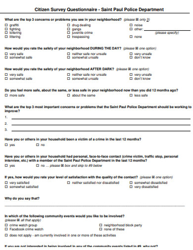 citizen survey questionnaire