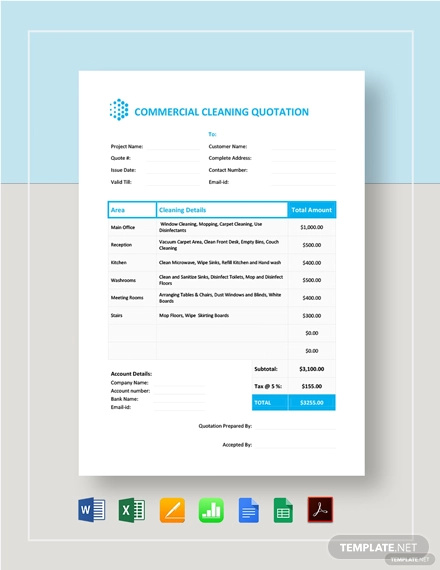 Cleaning Service Quotation 12 Examples Format How To Make Pdf