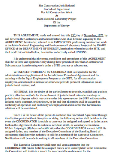 construction jurisdictional agreement