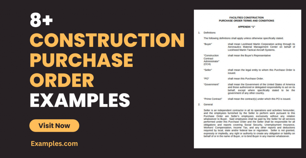 Construction Purchase Order Examples