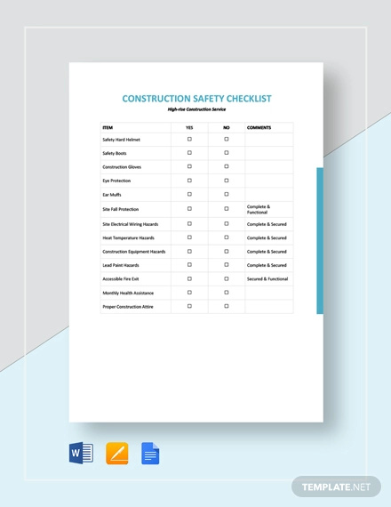 Construction Safety Checklist Template3