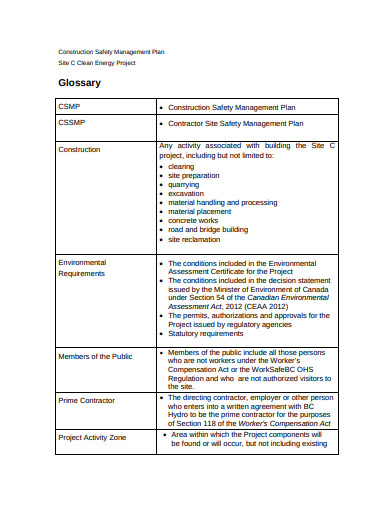 Construction Safety Plan 13 Examples Format Pdf