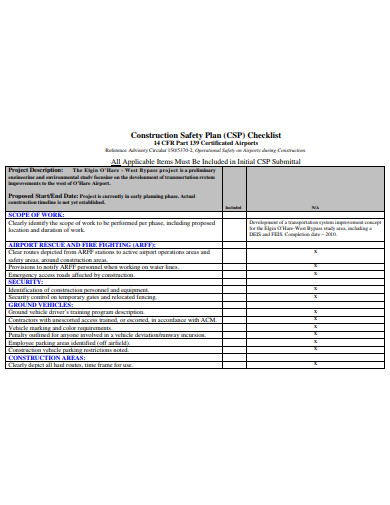 Construction Safety Plan 13  Examples Format Pdf