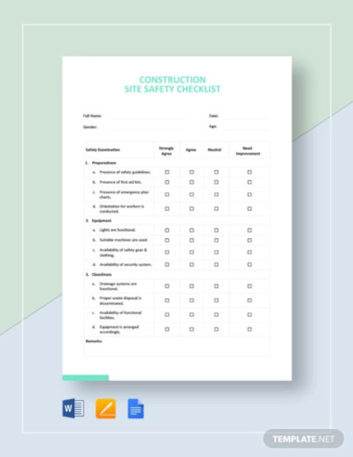 construction site safety checklist template2