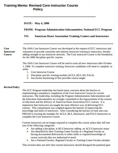 Training Memo 6 Examples Format Pdf Examples