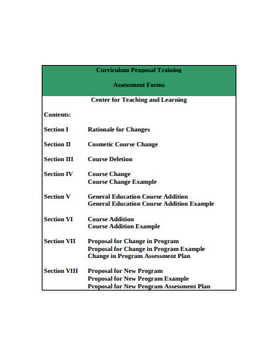 curriculum training proposal 