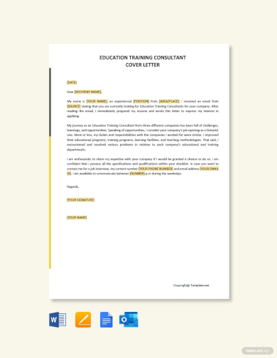 education training consultant cover letter template