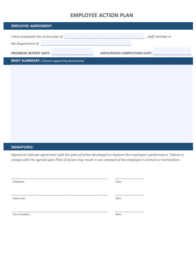 employee action plan template form