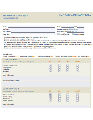 Employee Assessment - 8+ Examples, Format, Pdf | Examples