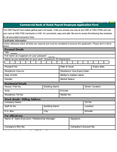 employee commercial payroll form example