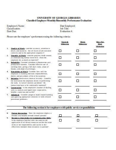 employee evaluation example in doc 
