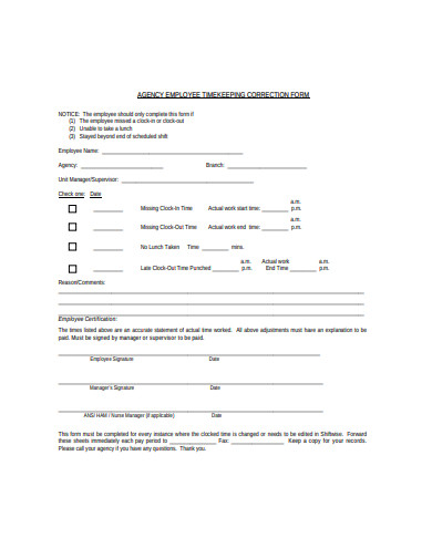 Employee Correction Form 6 Examples Format Pdf Examples 1599