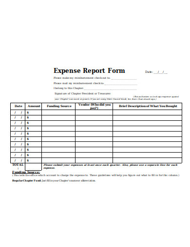 expense report form in doc
