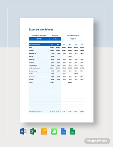 google docs income and expense template