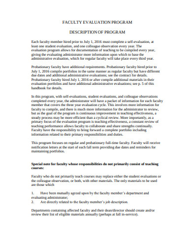 faculty evaluation program in pdf