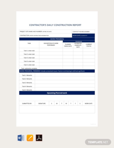 Free Daily Construction Report Template