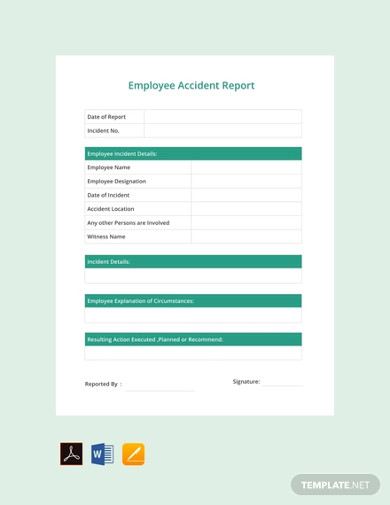 free employee accident report template