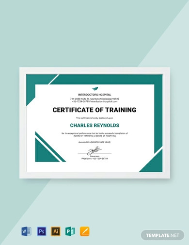 Free Hospital Training Certificate Template
