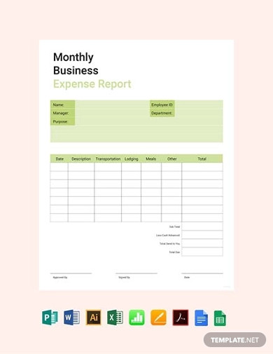 monthly expense report template