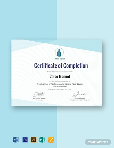 Free Nurse Training Certificate Template