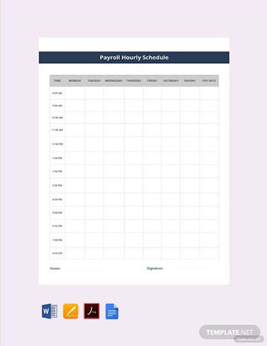 Free Payroll Hourly Schedule Template