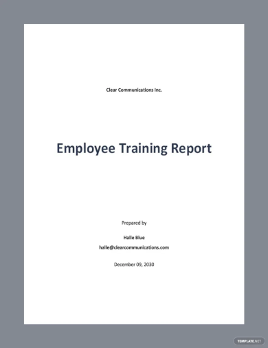 free sample employee training report template