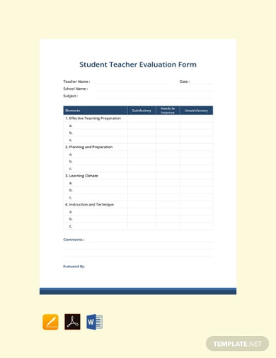 Teacher Evaluation Form Template from images.examples.com