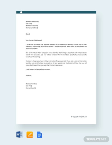 free training proposal letter