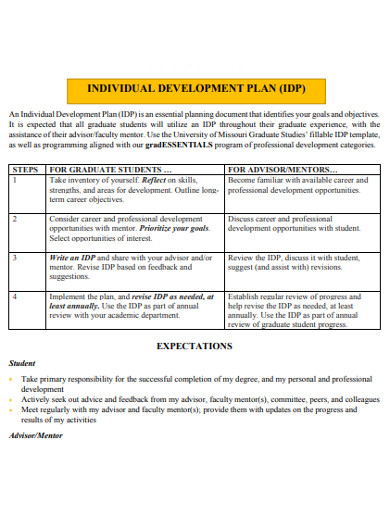 Individual Devolopment Plan Example 