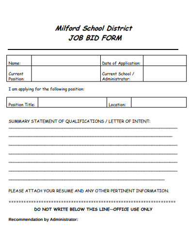 job bid form