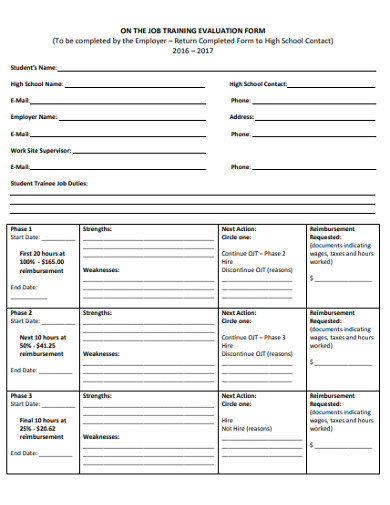 Training Evaluation Form - 21+ Examples, Format, Pdf | Examples