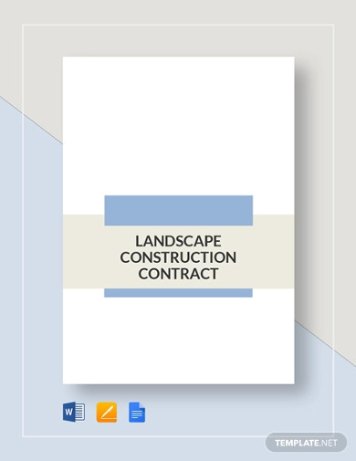 landscape construction contract template