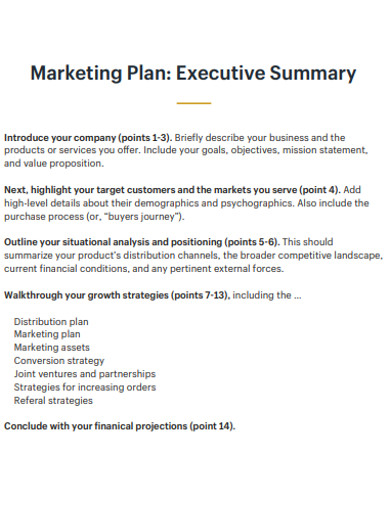 executive summary on strategic marketing plan